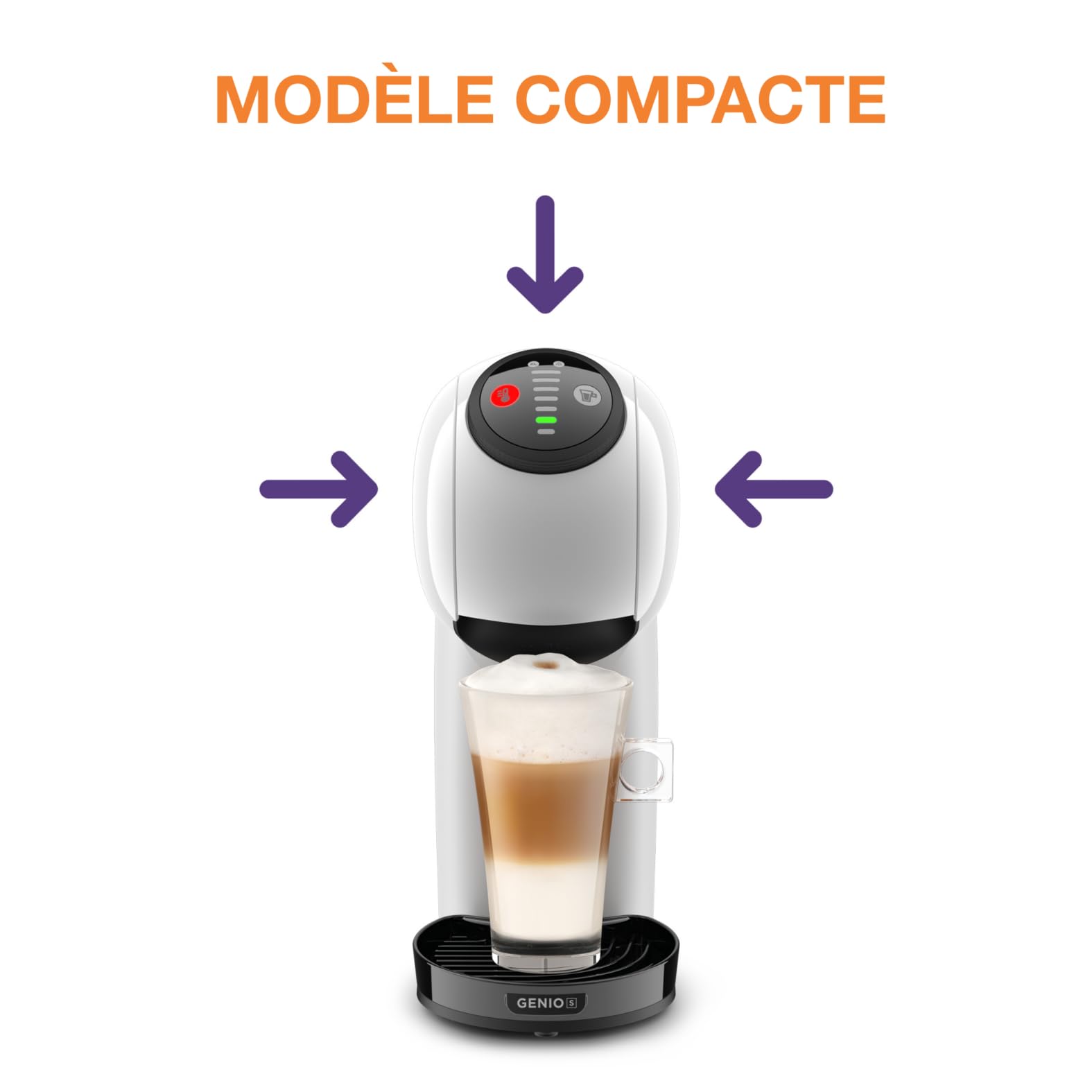 Opalineo Exclusive - Dolce Gusto, Machine à café dosettes, Genio S KP243110, Blanche