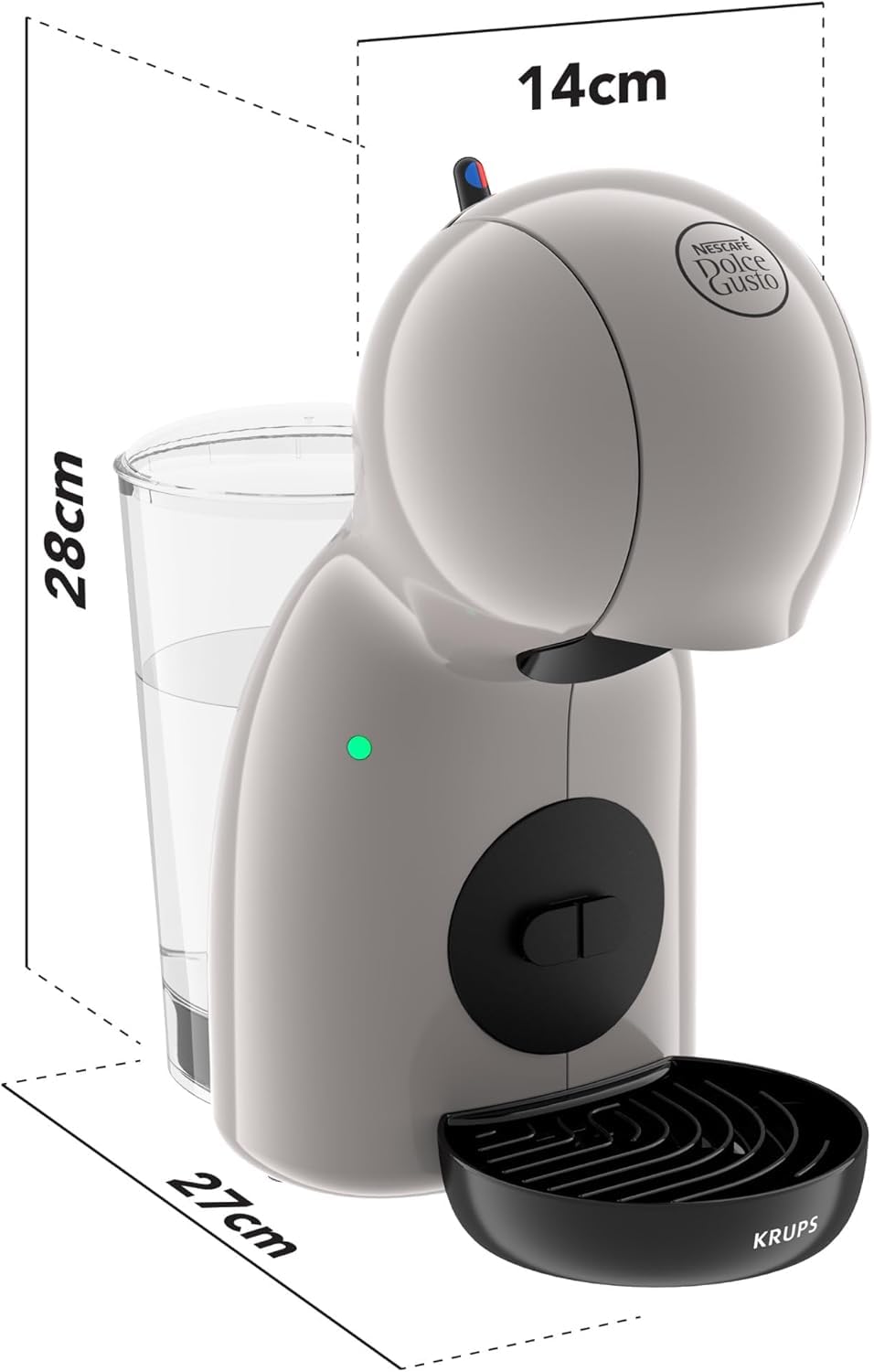 Opalineo - Dolce Gusto Piccolo XS Machine à café à dosettes, ultra compacte, Taupe, KP1A3A