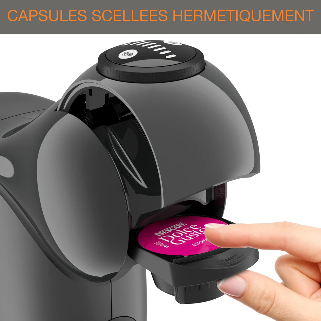 Opalineo - Dolce Gusto Machine à café dosettes multi-boissons, 0,8 L, Machine à espresso, Genio S KP243B10, Anthracite