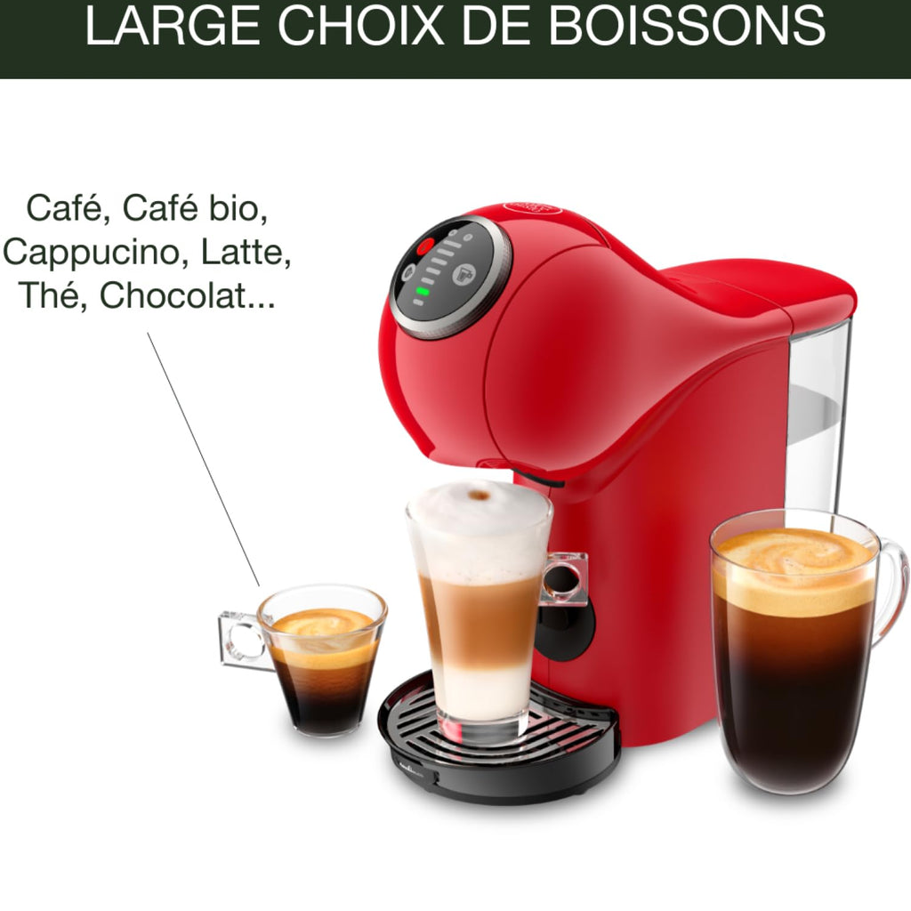 Opalineo - Dolce Gusto Machine à café capsules, 15 bars, Genio S Plus, Rouge KP340510