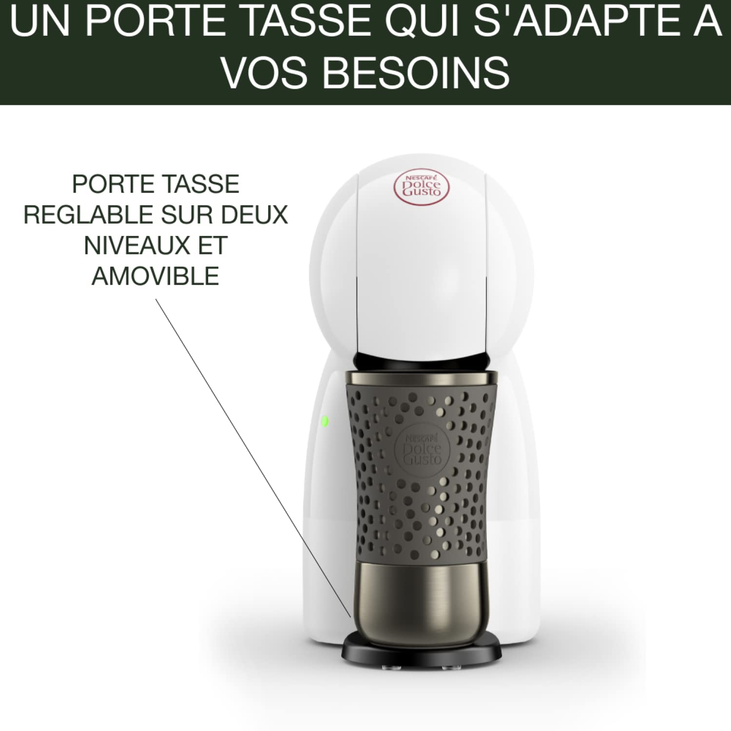 Opalineo Exclusive - Dolce Gusto Machine à café capsules, 15 bars, Multi-boissons, , Piccolo XS, KP1A3110, Blanc / Rouge