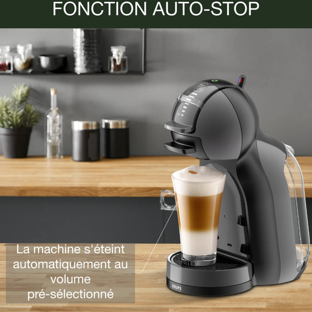 Opalineo - Dolce Gusto Machine à café, Cafetière capsules, Pression 15 bars, Qualité professionnelle, Large choix de boissons chaudes ou froides, Mini Me, Noir/Gris YY1500FD