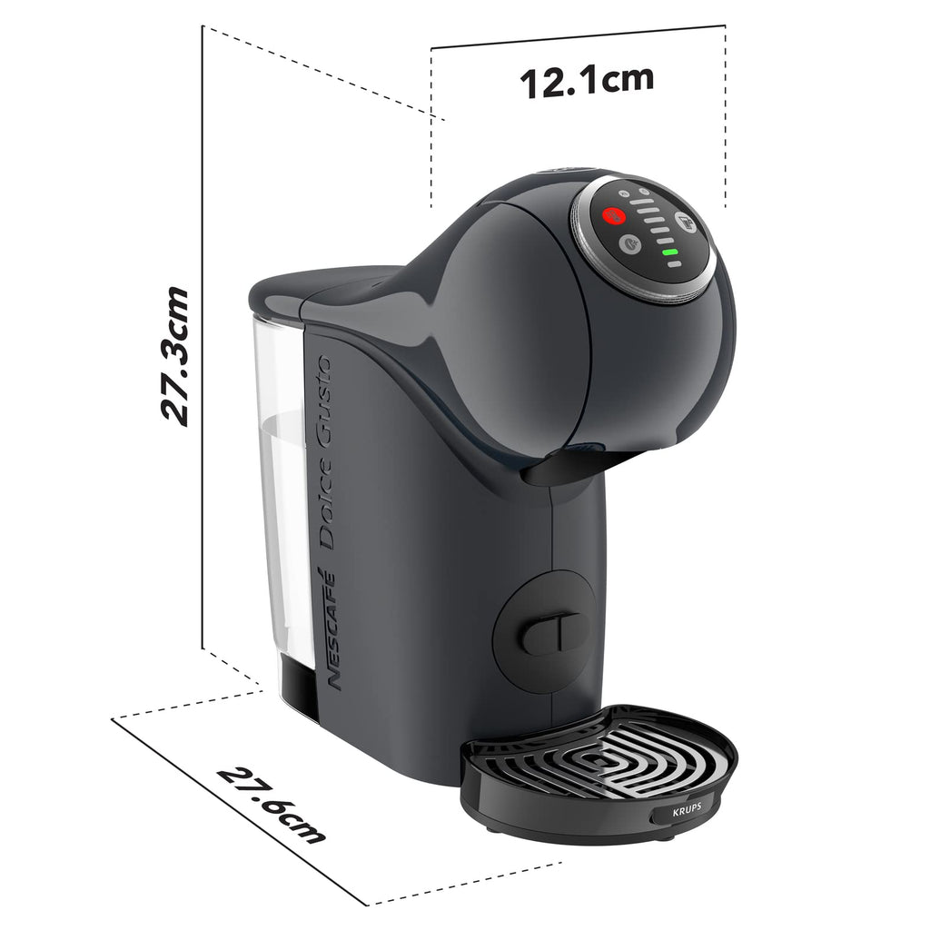 Opalineo - Dolce Gusto Machine à café capsules, Cafetière multi boissons, Pression 15 bars, Capacité 0,8 L, Fonction XL, Arrêt automatique, Genio S Plus gris KP340B10