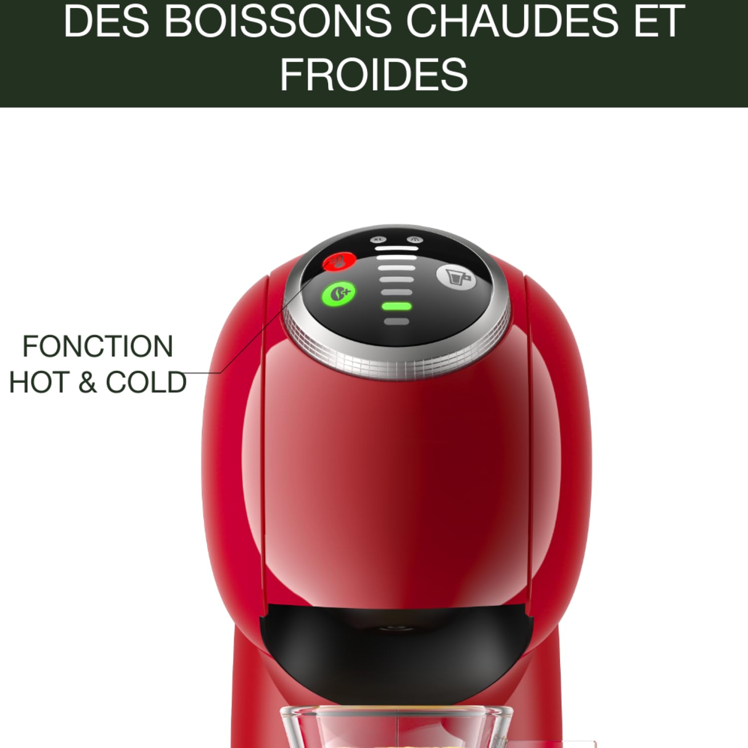 Opalineo - Dolce Gusto Machine à café capsules, 15 bars, Genio S Plus, Rouge KP340510
