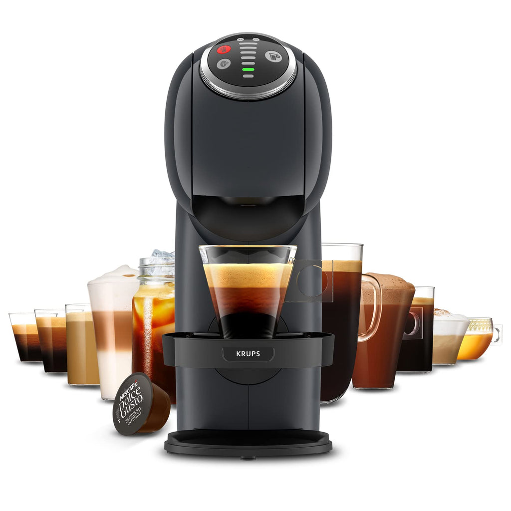 Opalineo - Dolce Gusto Machine à café capsules, Cafetière multi boissons, Pression 15 bars, Capacité 0,8 L, Fonction XL, Arrêt automatique, Genio S Plus gris KP340B10