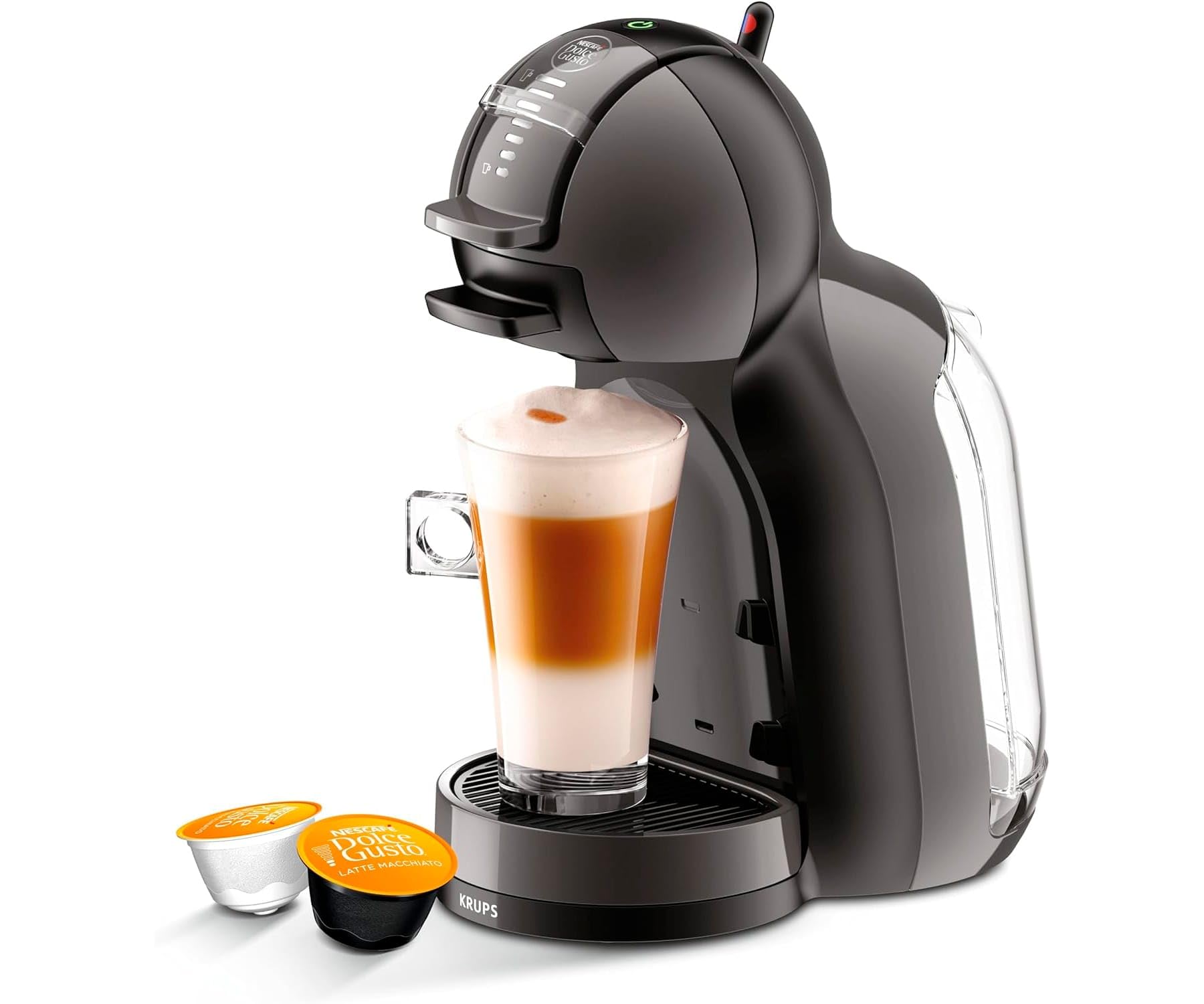 Opalineo - Dolce Gusto Mini Me Cafetière à capsules avec 15 bars de pression, capacité 0,8 l, noire, KP1238AS