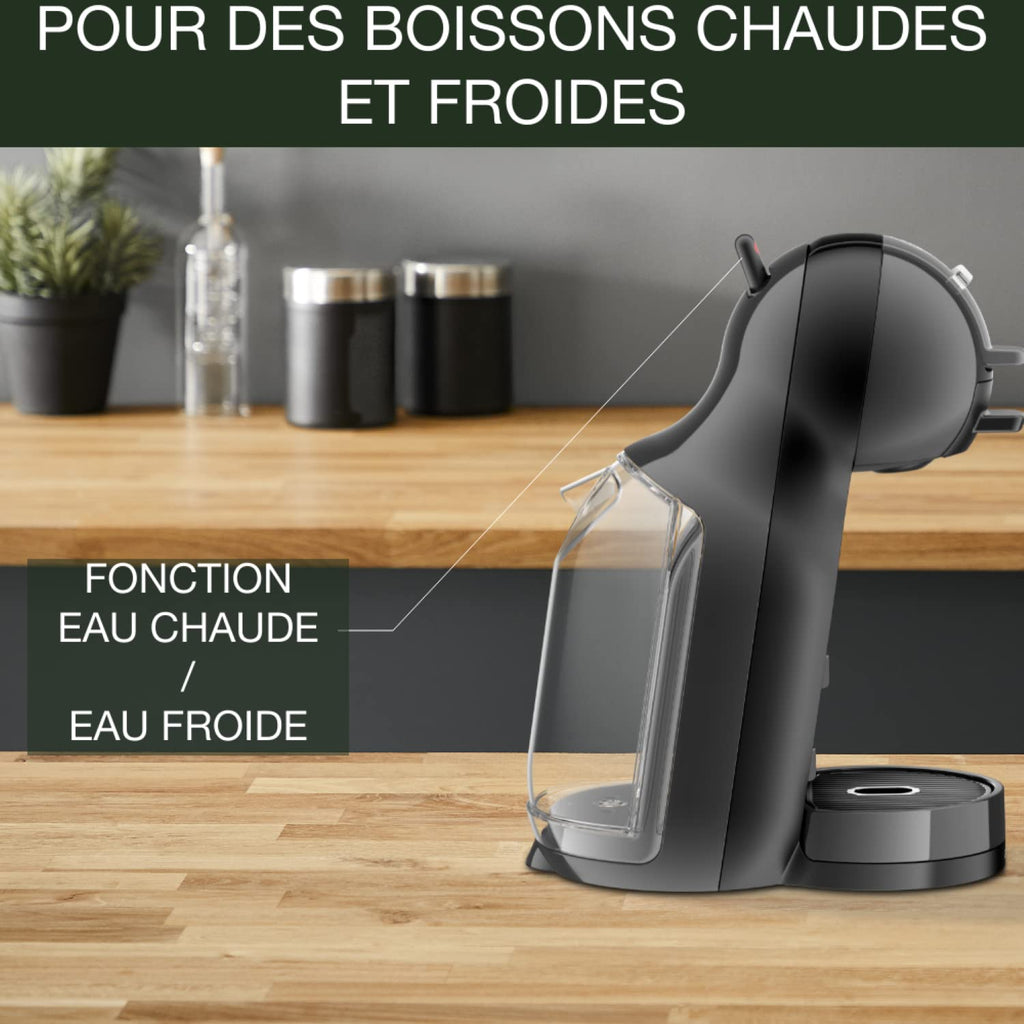 Opalineo Exclusive - Dolce Gusto Machine à café capsules multi-boissons, 0.8 L, 15 bars, Noir/Anthracite KP123810