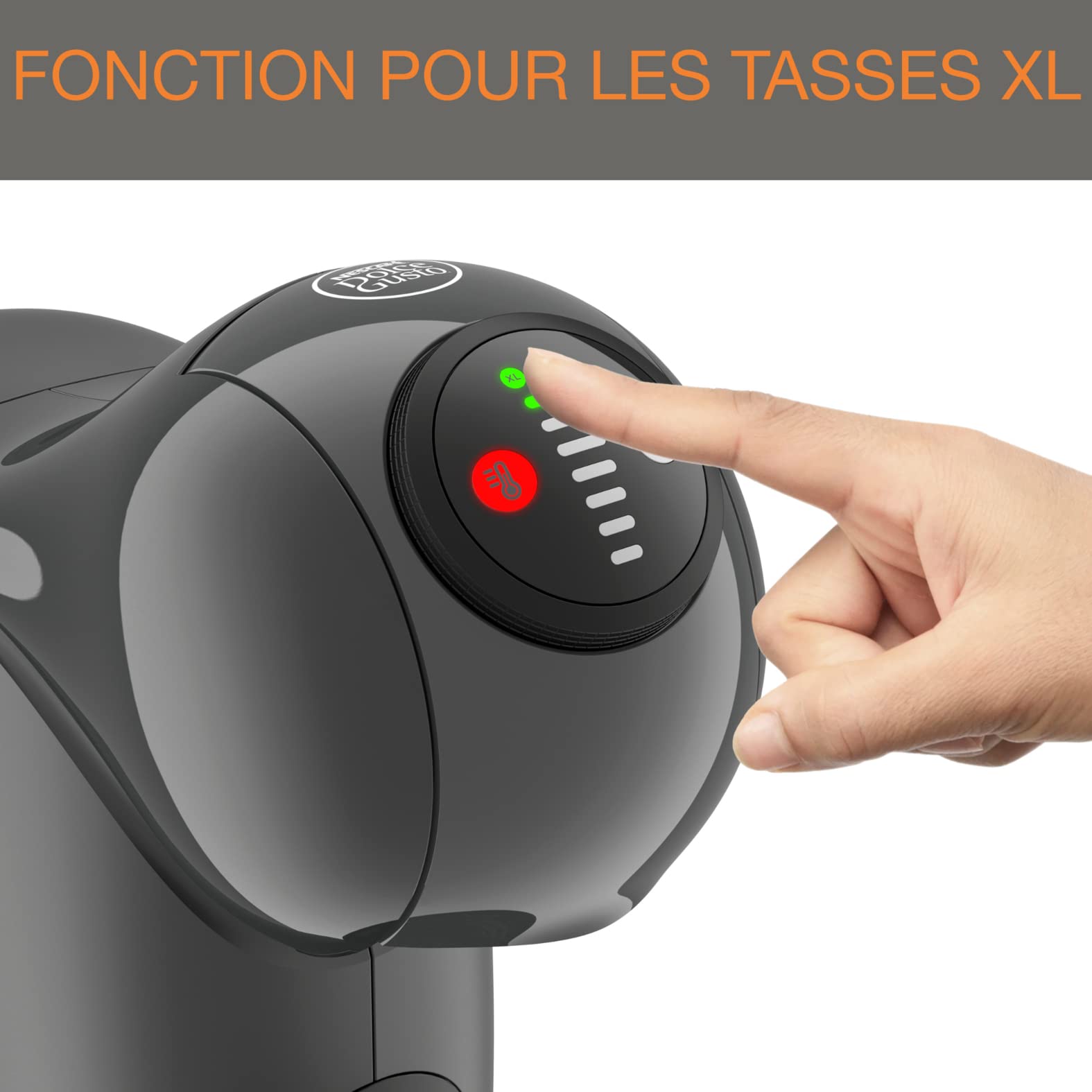 Opalineo - Dolce Gusto Machine à café dosettes multi-boissons, 0,8 L, Machine à espresso, Genio S KP243B10, Anthracite