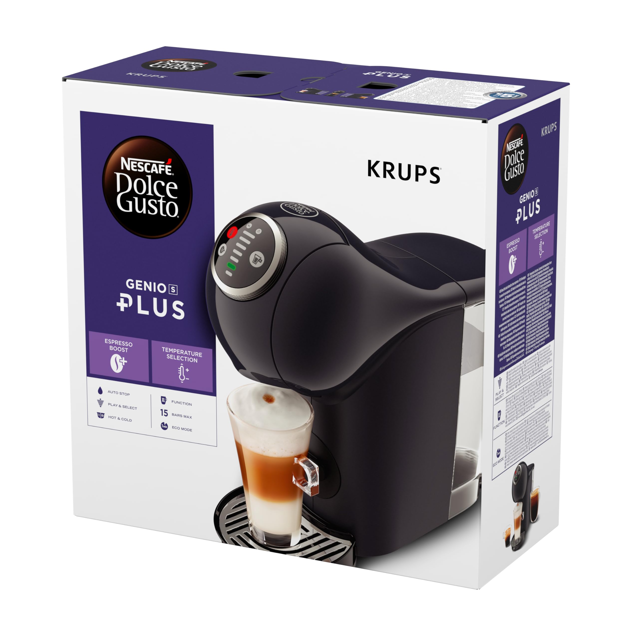 Opalineo - Dolce Gusto Machine à café capsules, 15 bars, Genio S Plus, Rouge KP340510