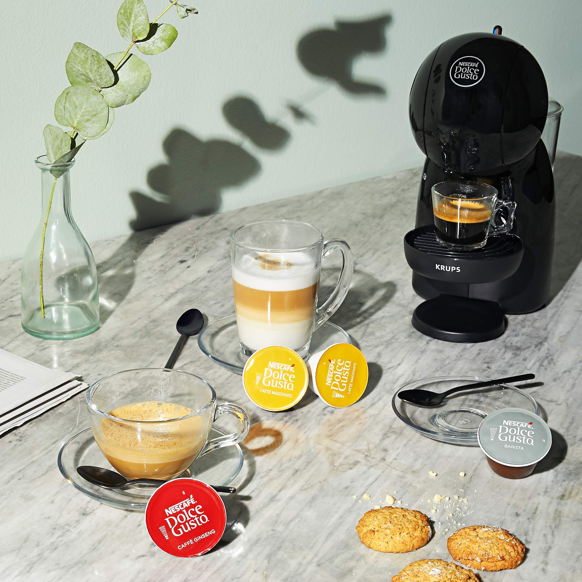 Opalineo - Dolce Gusto Petit XS, 0.8cl, Noir, Bouton Noir, KP1A3BKA